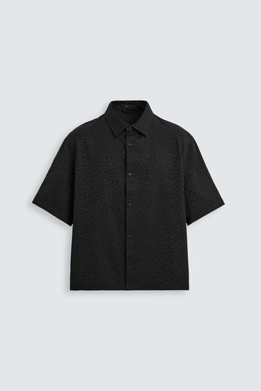 Zara ANIMAL JACQUARD SHIRT - Black
