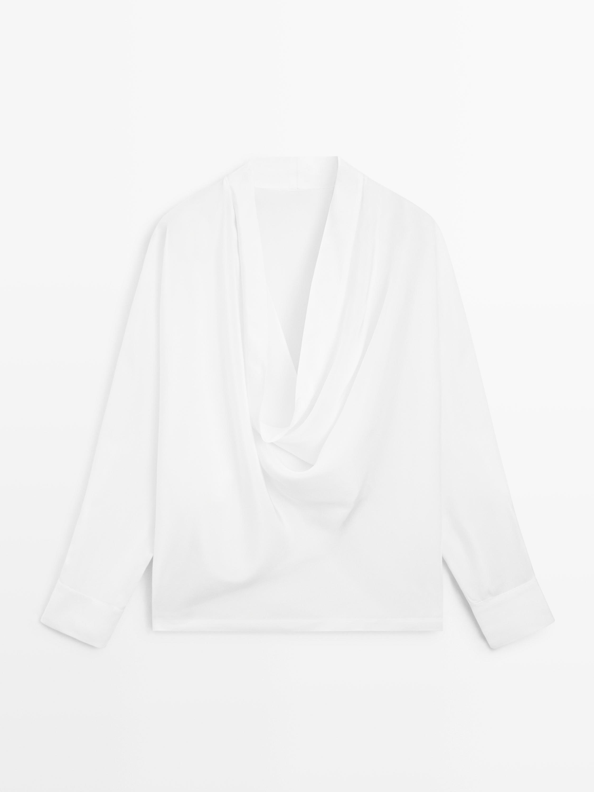 Flowing shirt with cowl neckline detail