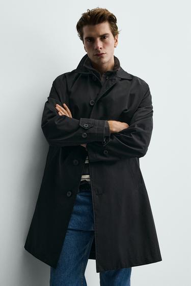 GABARDINE REGULAR FIT DÉPERLANTE - Noir de Zara - Image 4