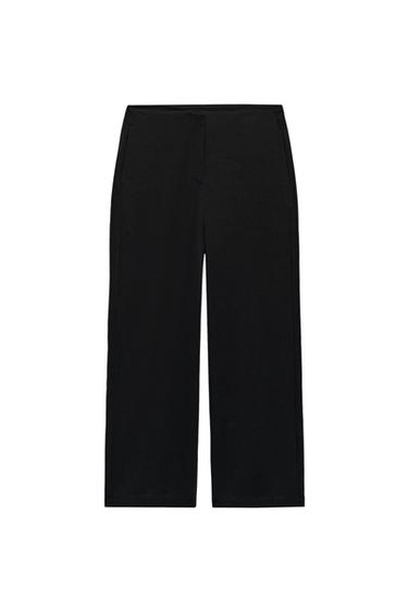 PANTALÓN ANCHO CROPPED - Negro de Zara