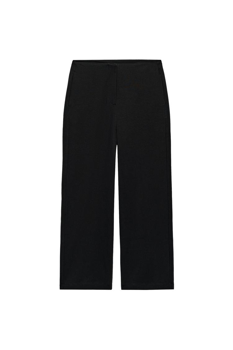 CROPPED WIDE-LEG TROUSERS