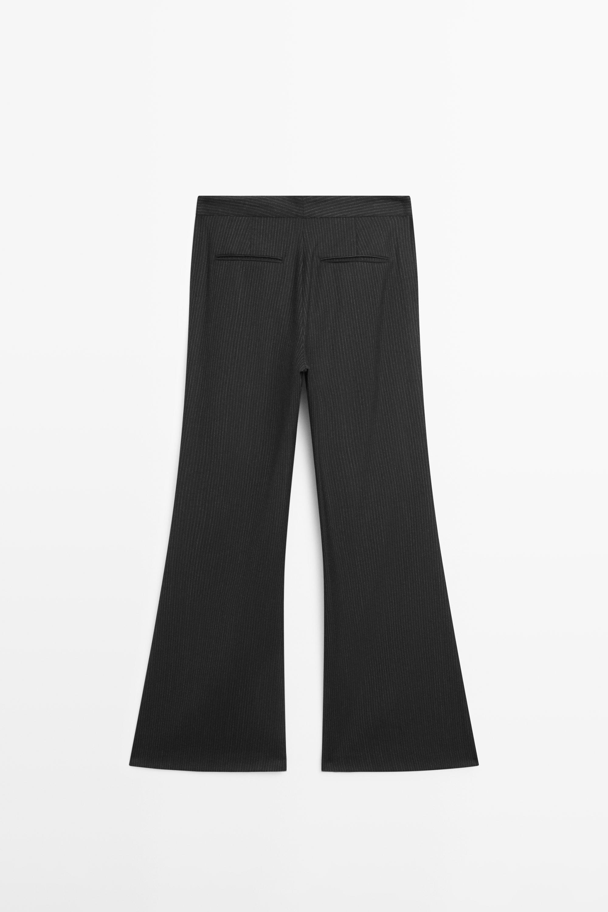 Flare fit pinstripe trousers