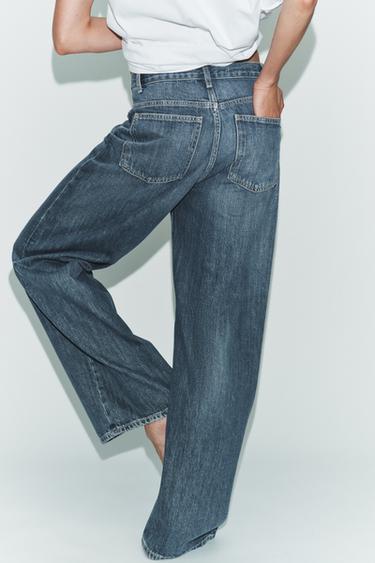 JEANS TRF WIDE LEG TAILLE HAUTE CROISÉE - Bleu / Gris de Zara - Image 5