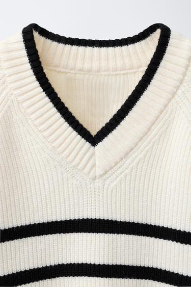 PULL EN MAILLE À RAYURES - rayures de Zara - Image 2