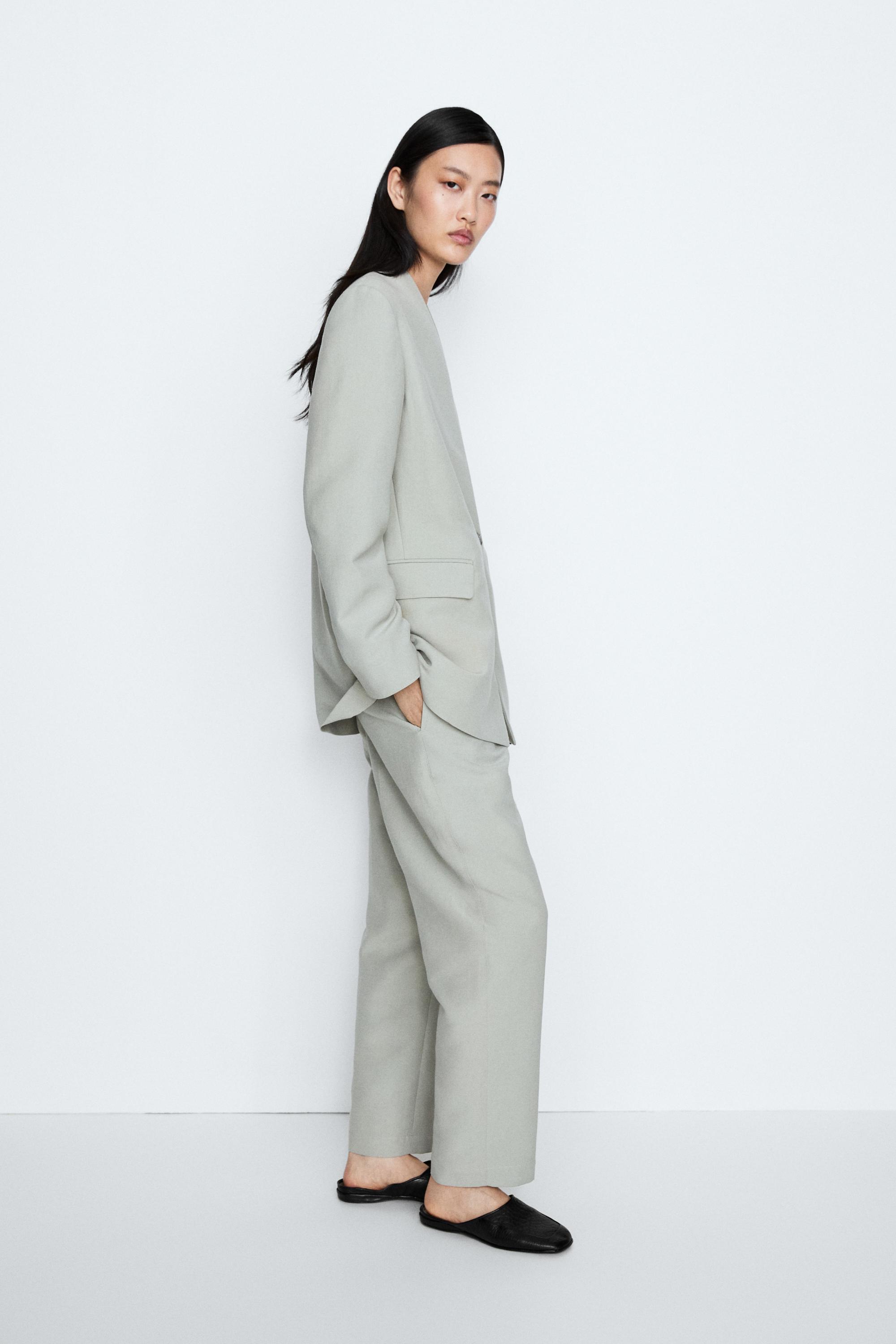 Suit blazer with button detail - STUDIO — Gray marl
