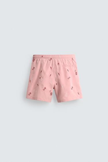 COMBINED EMBROIDERED MEDIUM SWIMMING TRUNKS - Pink by Zara - Image 7