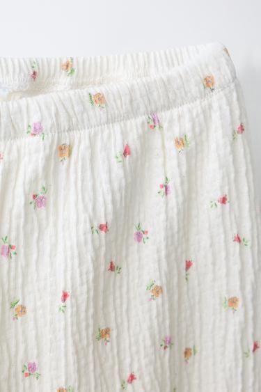 TEXTURED FLORAL TROUSERS - Light ecru by Zara - Image 2