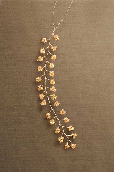 BEADED BRANCH CHRISTMAS TREE DECORATION - Caramel by Zara