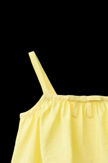 CROPPED-TOP AUS TAFT - Gelb von Zara