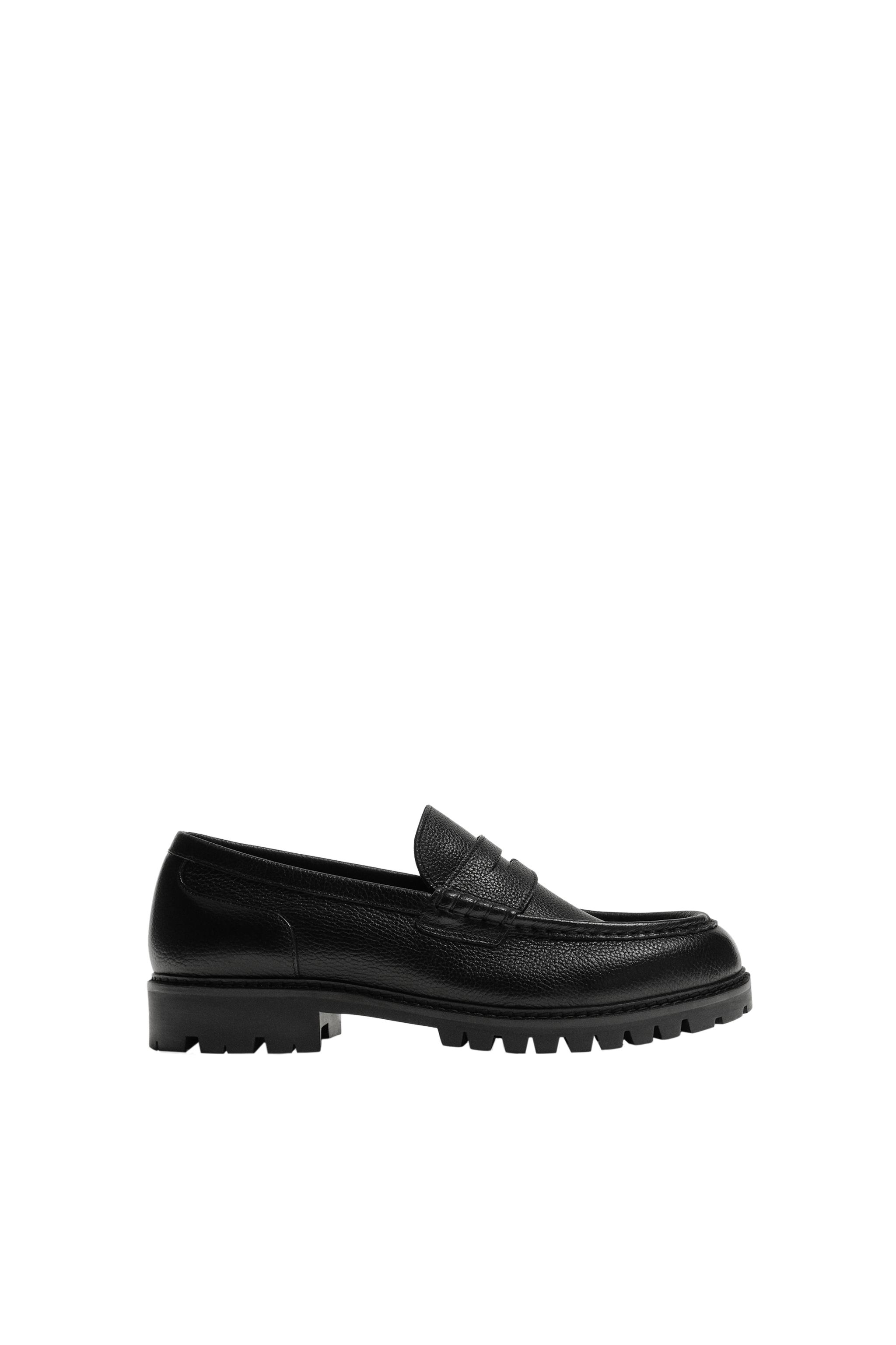 レザーペニーローファートラック - ブラック | ZARA Japan / 日本