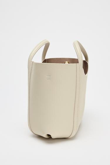 MINI CITY BAG WITH TOPSTITCHING - Ecru by Zara - Image 3