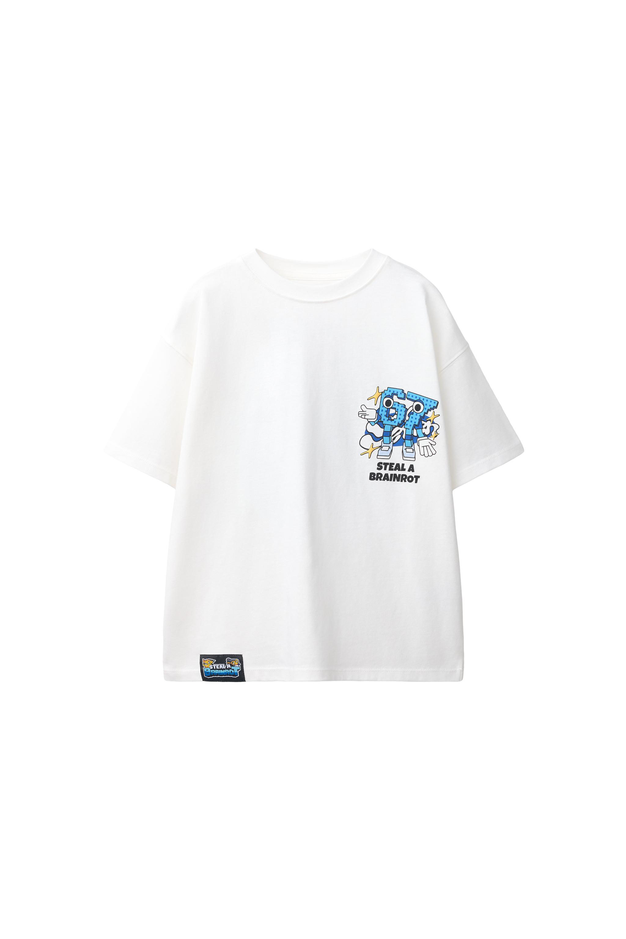 STEAL A BRAINROT © SPYDER GAMES PRINT T-SHIRT - White | ZARA Singapore