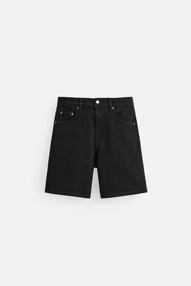 BERMUDA DENIM REGULAR FIT - Negro de Zara - Imagen 0