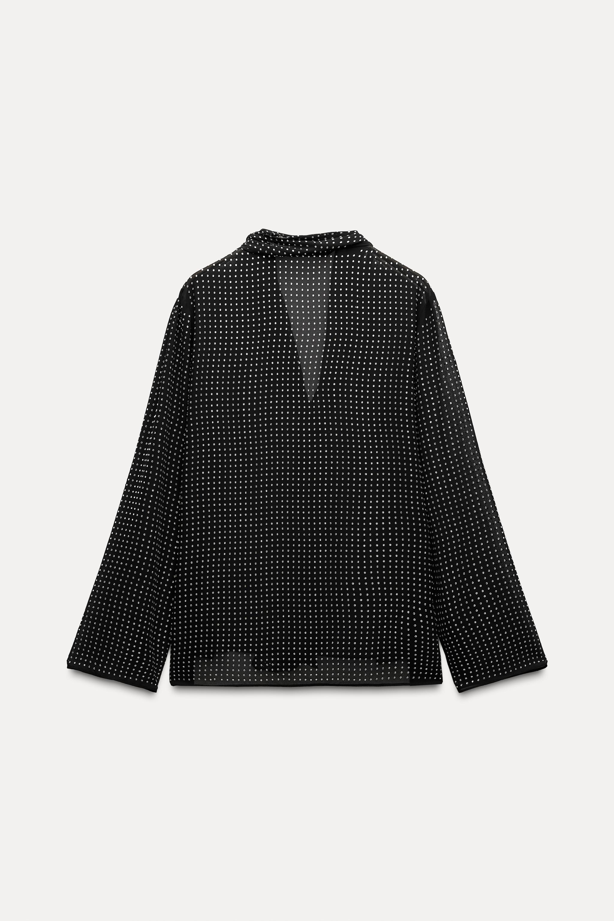dotted mesh blouse zara