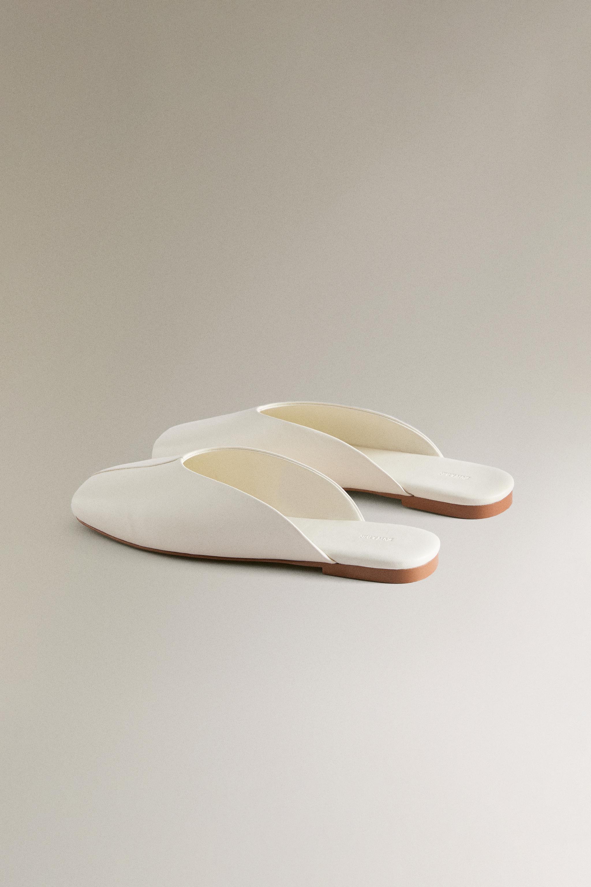 LEATHER MULES White ZARA Canada - Main Image