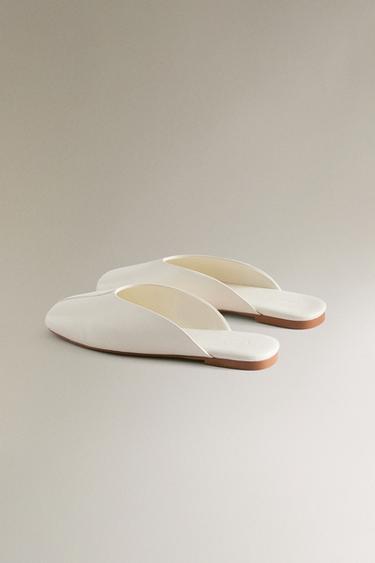 MULES CUIR - Blanc de Zara - Image 3