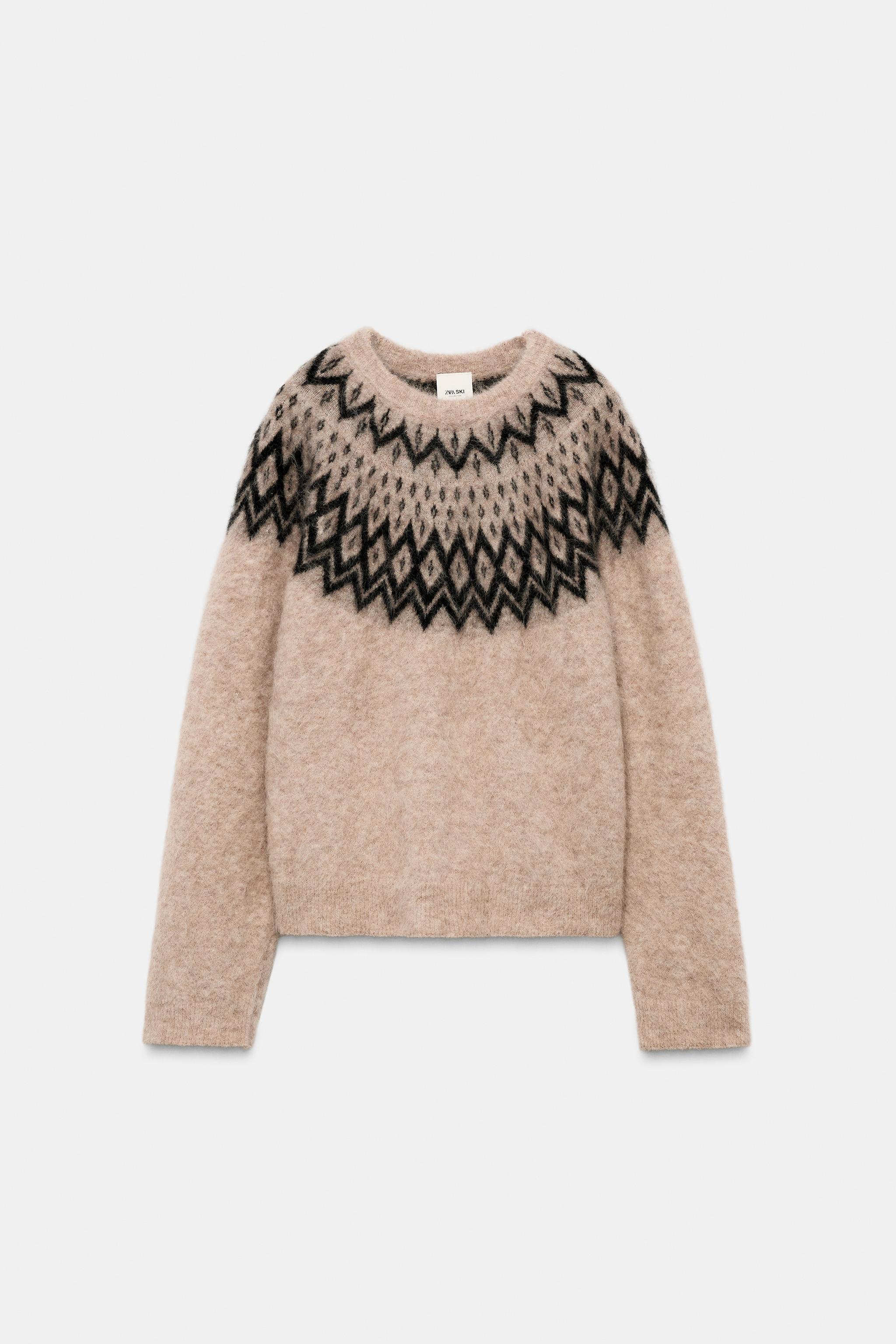 PULOVER CU ALPACA JACARD SKI COLLECTION - Ecru | ZARA România