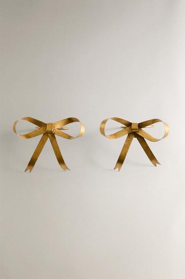 クリスマス リボン ナプキンリング 2個セットゴールド0Zaraのクリスマス リボン ナプキンリング 2個セット - ゴールド - 画像 0