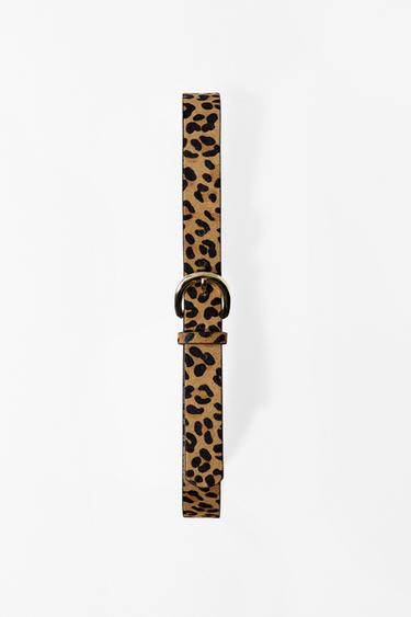 CINTURÓN PIEL 100% ESTAMPADO ANIMAL - Leopardo de Zara