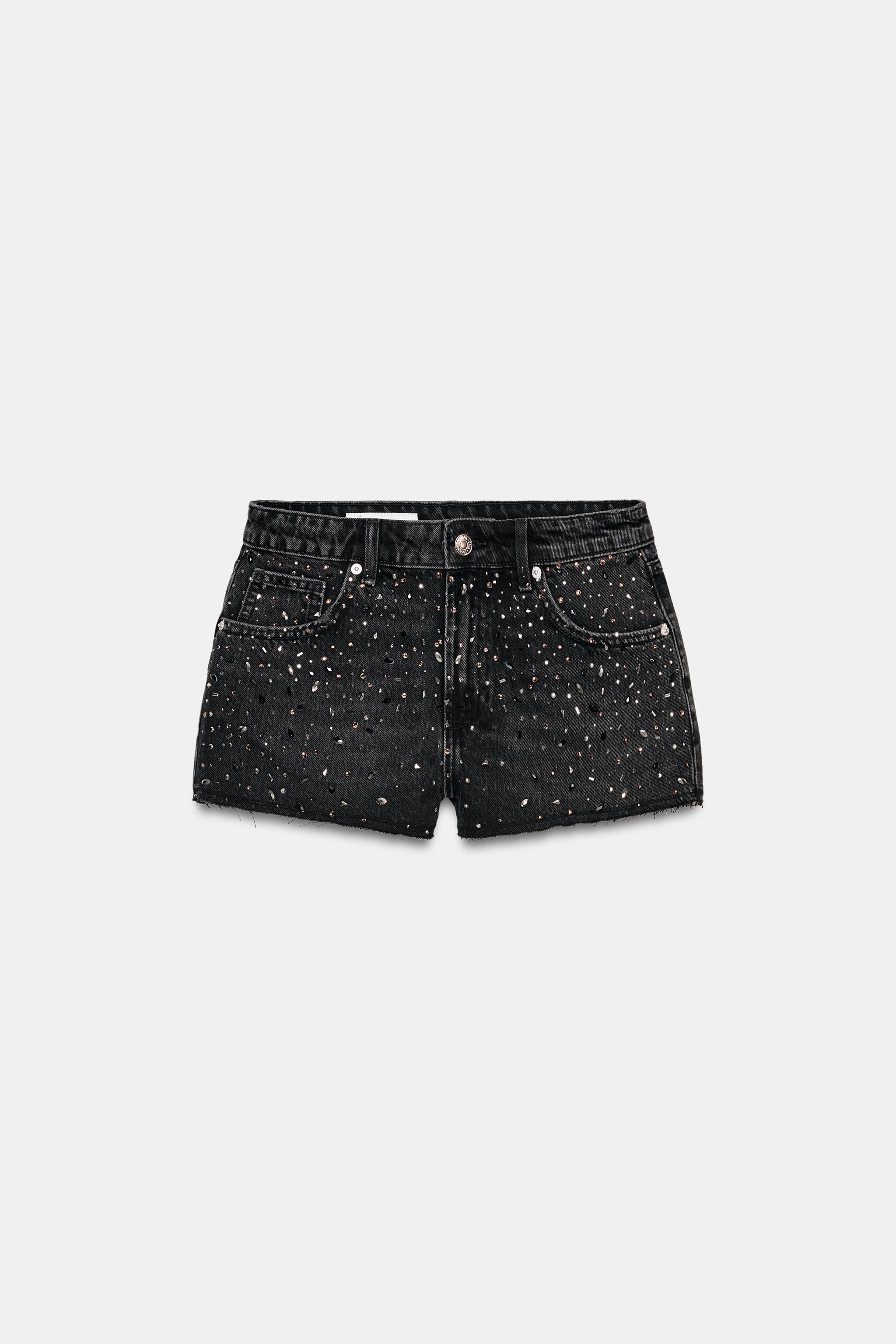 パンツ BoTT Sparkle Jacquard Denim Shorts black SHORTS DENIM SHIMMER - Black | ZARA South Africa