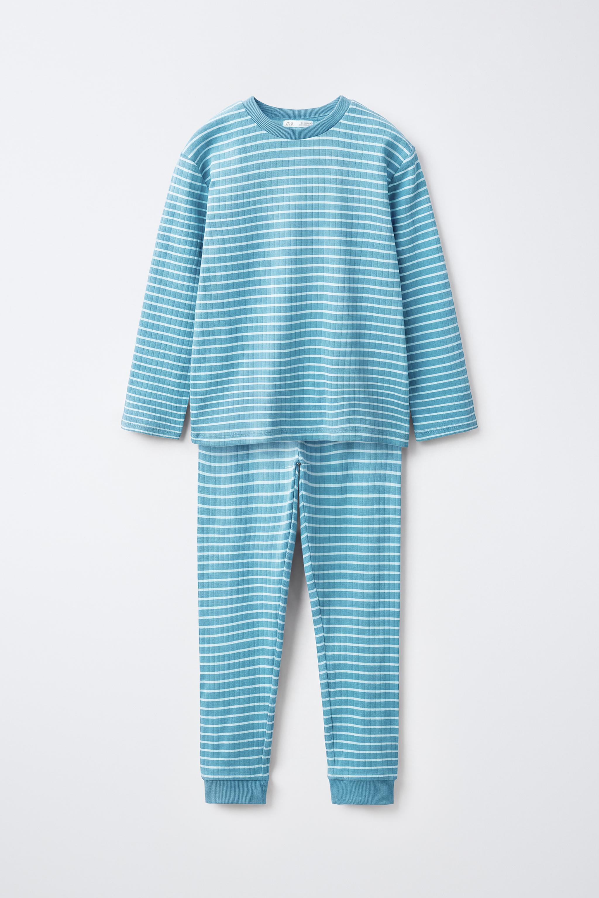 6-14 YEARS/ STRIPED PYJAMAS — Blue
