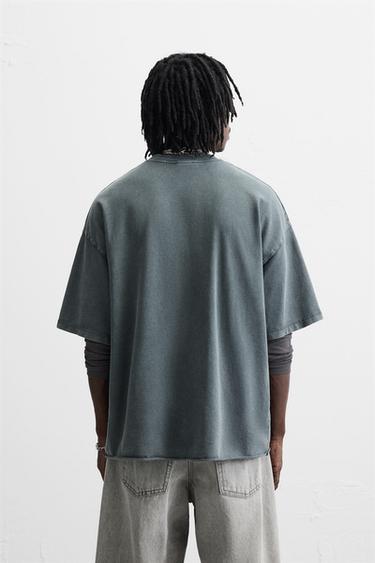 SWEAT DÉLAVÉ RELAXED FIT - bleu pétrole délavé de Zara - Image 2