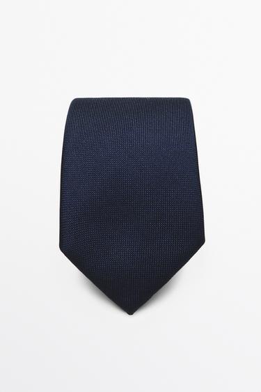 100% silk textured tie — Navy blue 1