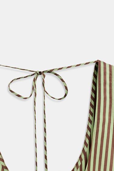 STRIPED PLAYSUIT - Brown / Green by Zara - Image 6