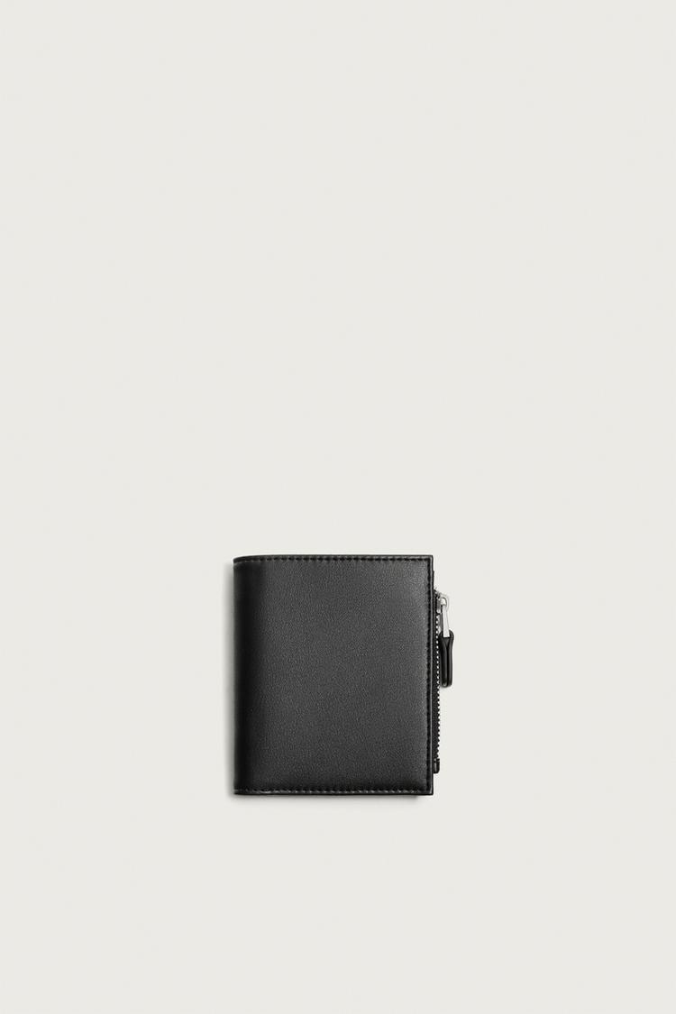 SOLID COIN PURSE WALLET — Black
