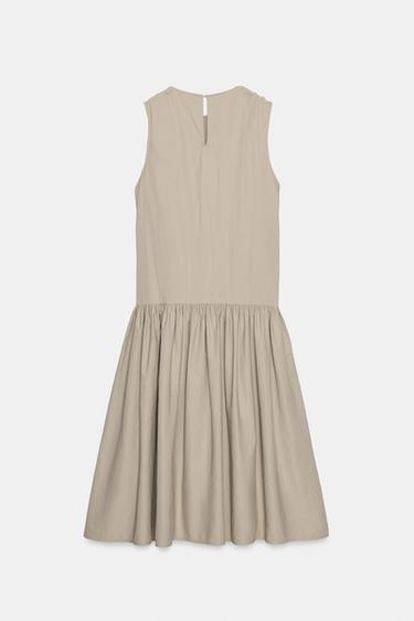 NYLON VOLUMINOUS DRESS - Stone by Zara - Image 6