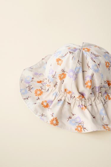BONNET POPELINE FLEURS CARAMEL LONDON X ZARA - Multicolore de Zara - Image 1
