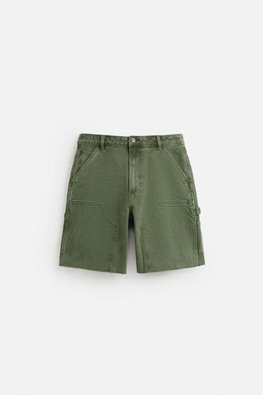 CARPENTER POCKET BERMUDA SHORTS - Green by Zara