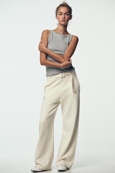 RIBBED HALTER TOP - Grey marl by Zara