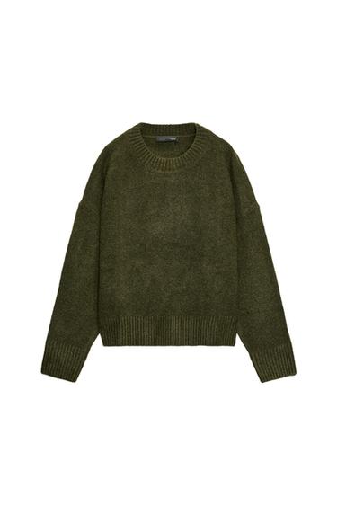 Pull Femme Zara Marron Moyen Manches 3/4 - Taille M - Maille Fine - Occasion Très Bon état