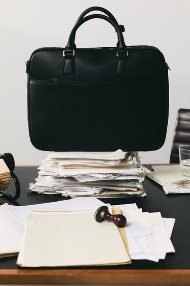 TEXTURED BRIEFCASE - Black by Zara - Image 0