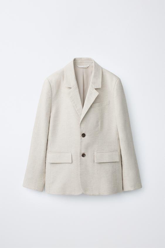 BLAZER TRAJE LINO - Crudo medio de Zara - Imagen 0