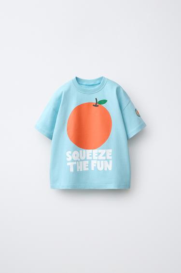 T-SHIRT À IMPRIMÉ FRUITS - Bleu ciel de Zara