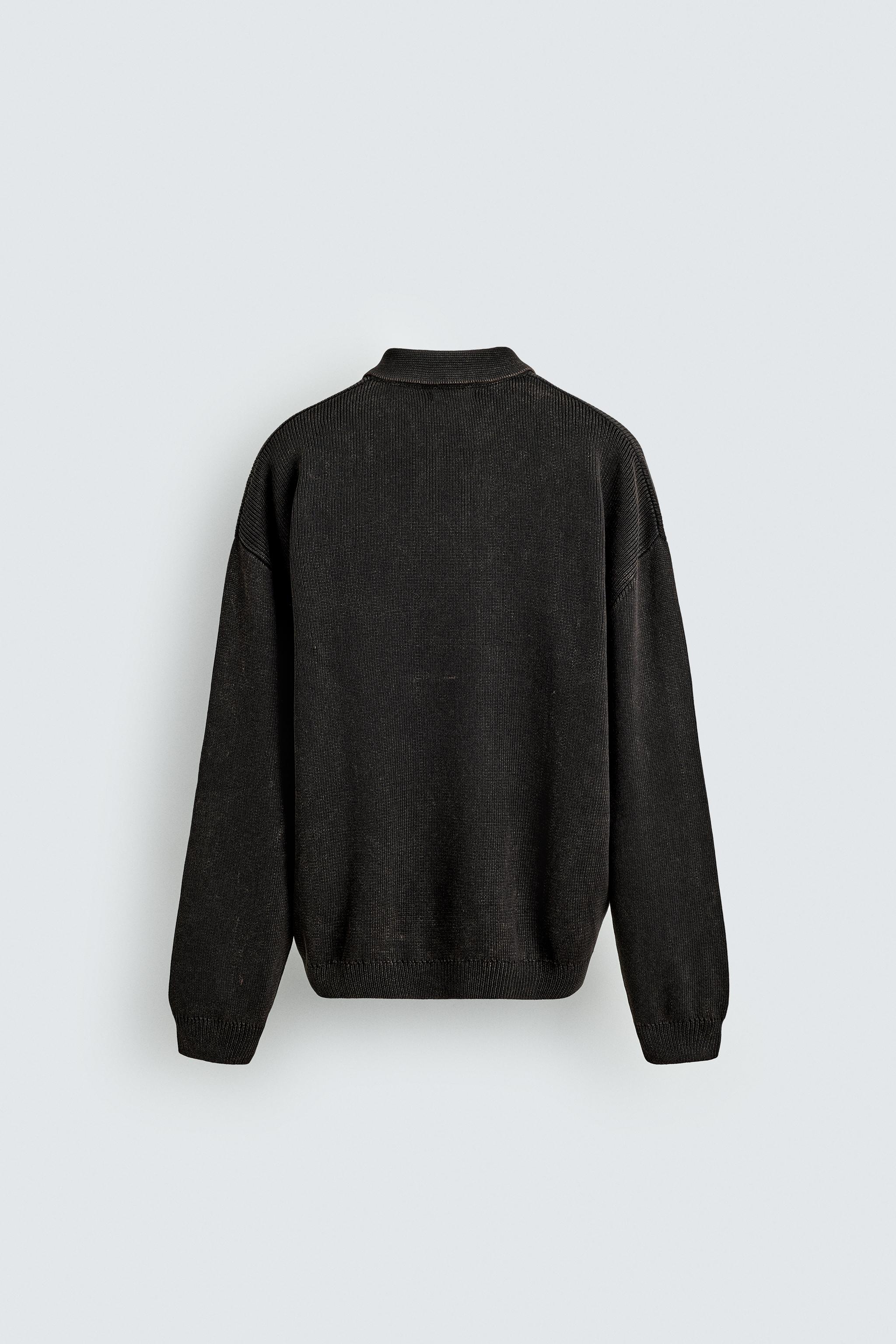 ウォッシュドニットポロシャツ - ブラウン | ZARA Japan / 日本