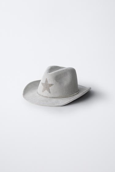 SOMBRERO DISFRAZ POP STAR STRASS - Gris claro de Zara
