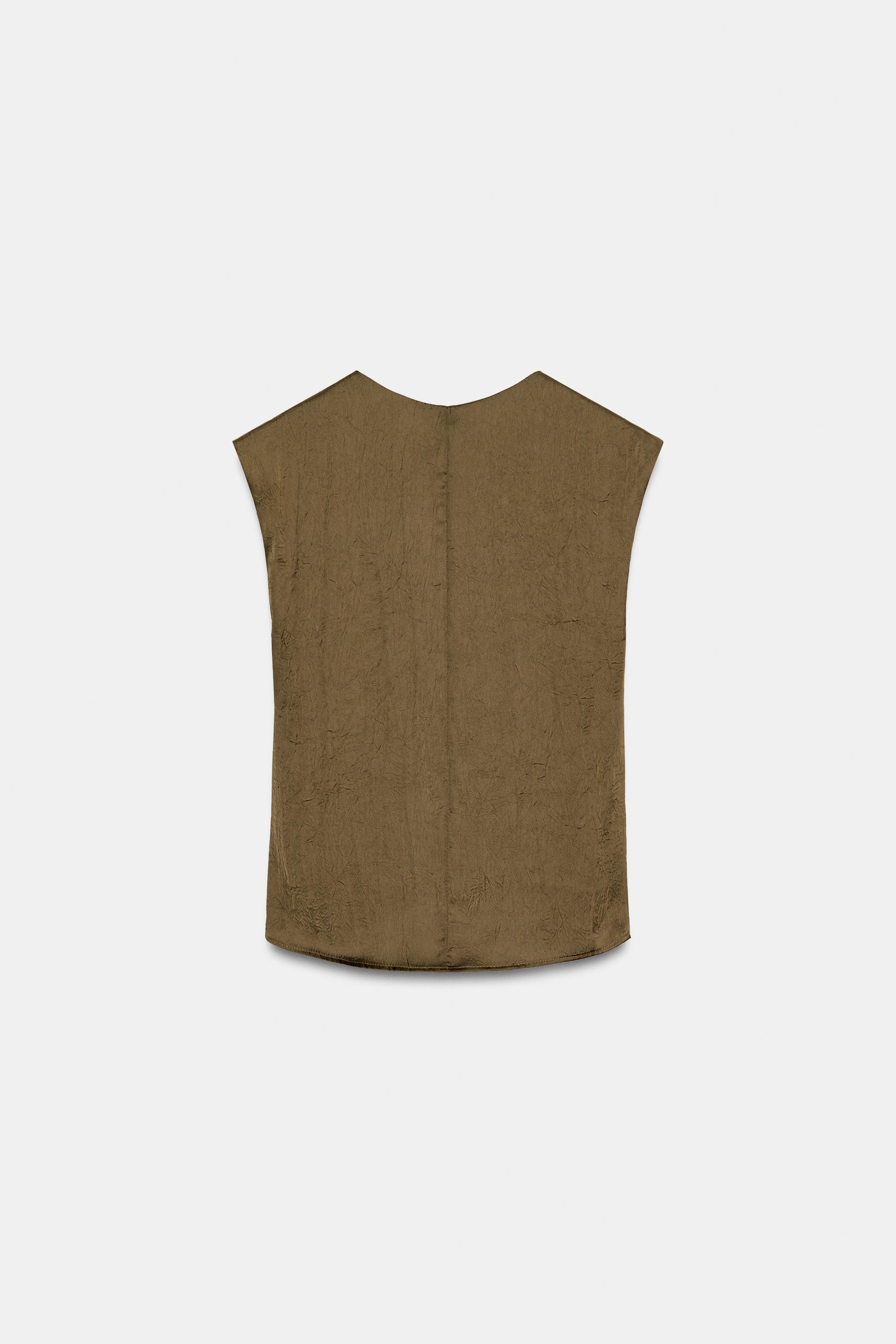 KNOTTED SATIN EFFECT TOP