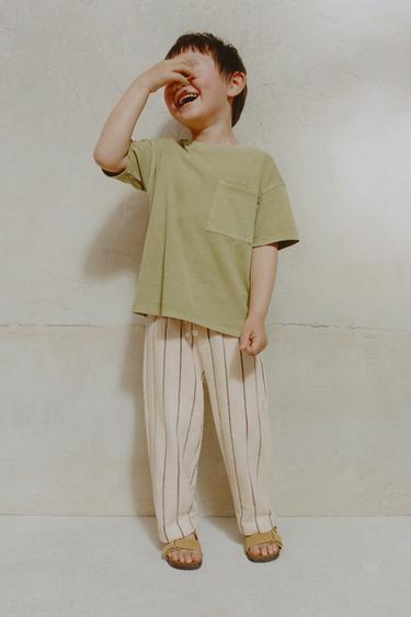 CAMISETA GARMENT DYE BOLSILLO - Khaki de Zara