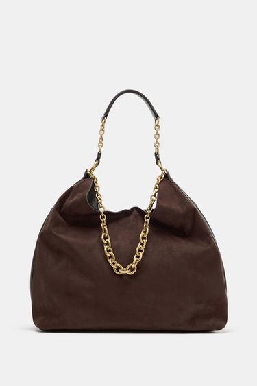 BOLSA SACO COM CORRENTE - Marrom da Zara