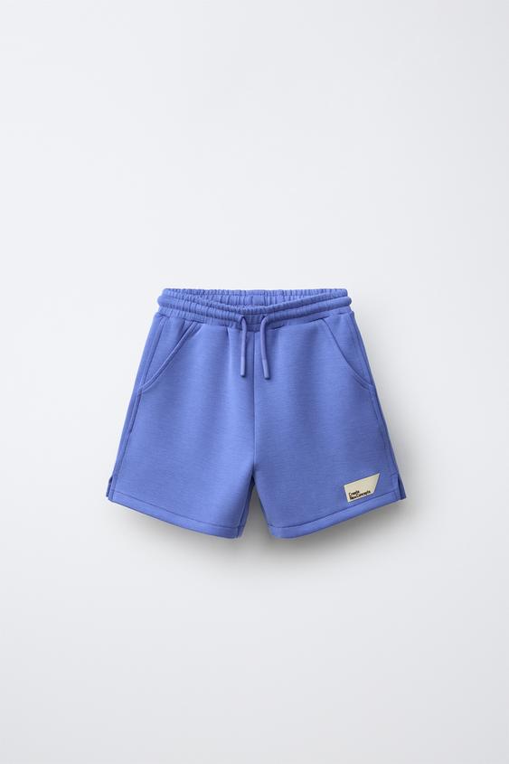 INTERLOCK LABEL BERMUDA SHORTS - Bluish by Zara - Image 0