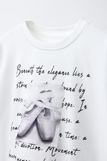 T-SHIRT PHOTOGRAPHIE BALLET. - Blanc cassé de Zara - Image 2
