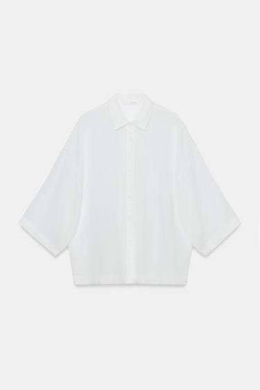 CAMISA FLUIDA OVERSIZE ZW COLLECTION - Blanco de Zara