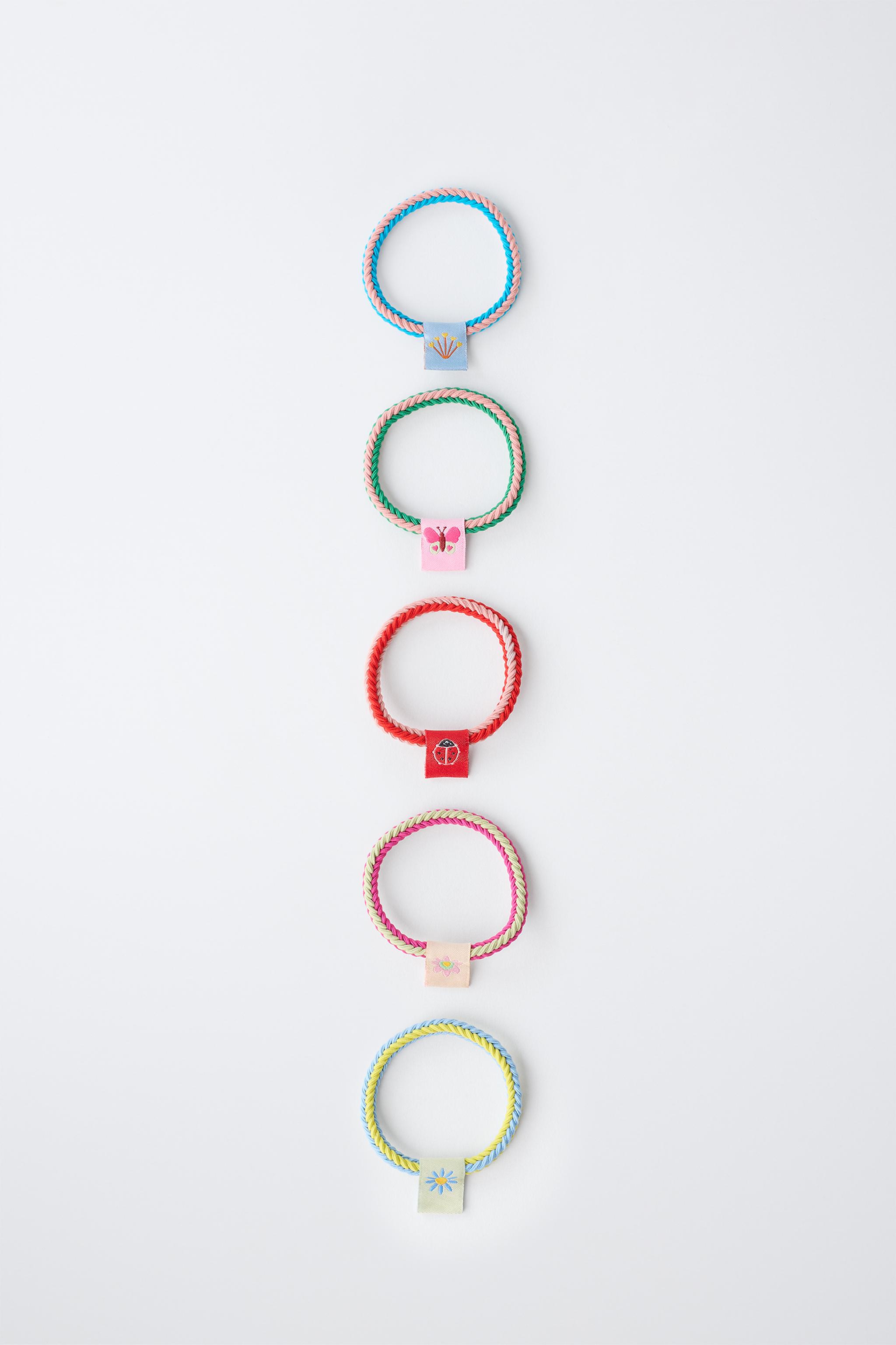 Детские аксессуары для волос Zara FIVE-PACK OF FLORAL STAMP SCRUNCHIES — фото 4