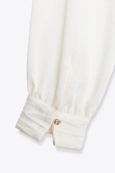 BLOUSE À VOLANTS - Écru de Zara - Image 6