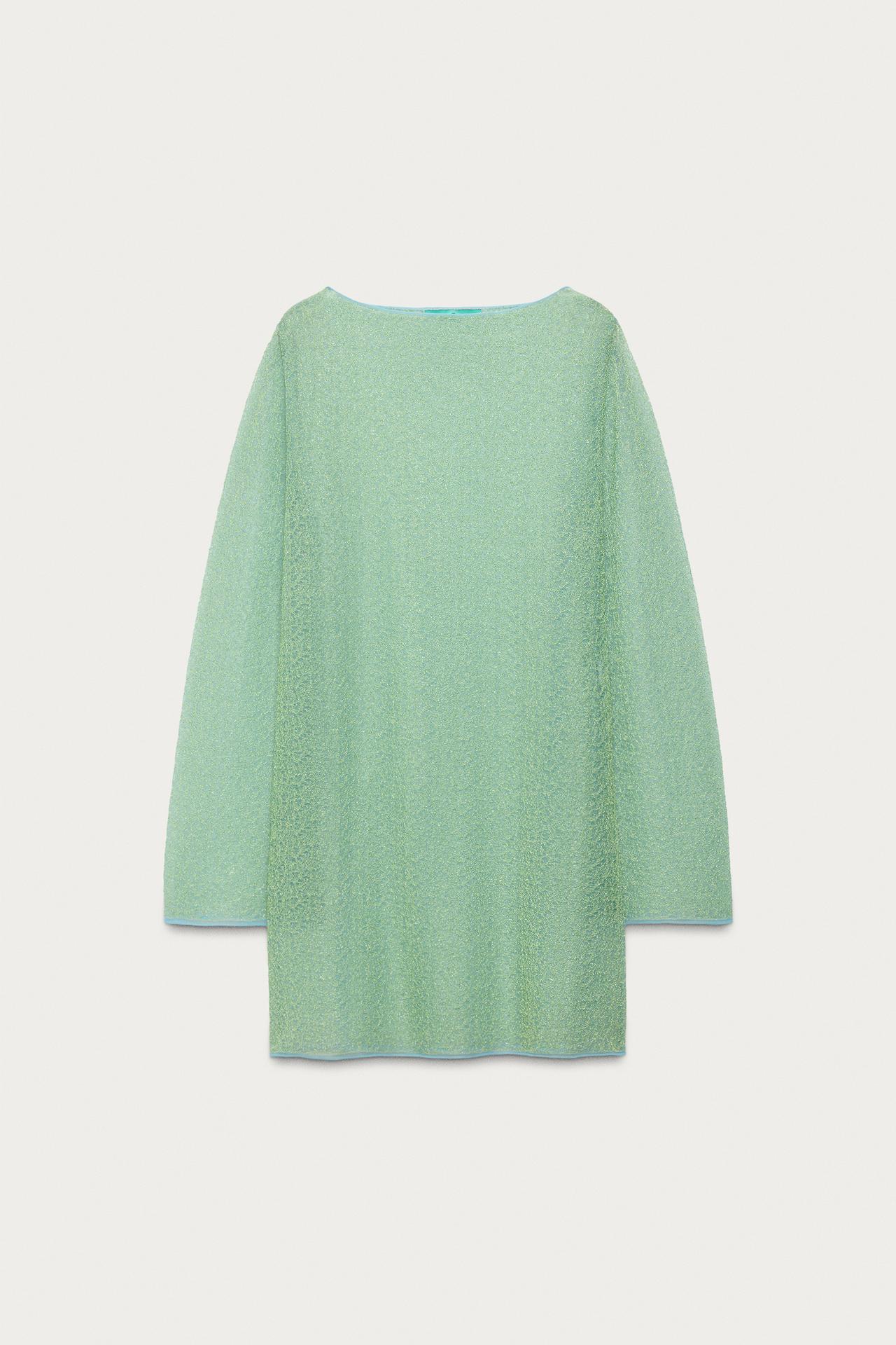 SHEER KNIT DRESS MARISA BERENSON X ZARA — Sea green