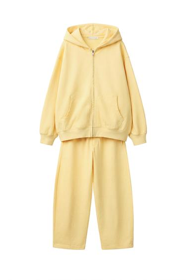 GARMENT DYE HOODIE AND BALLOON TROUSER SET - Light yellow by Zara