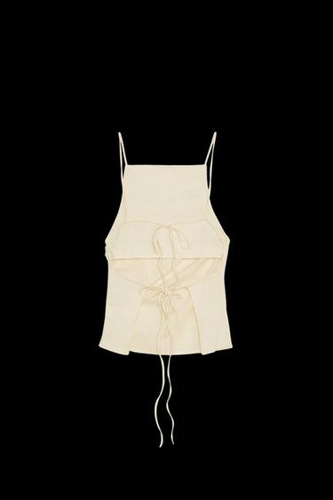 TOP PLIEGUES ESPALDA DESCUBIERTA - Amarillo pastel de Zara